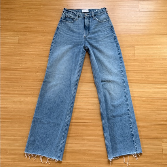 Frame Le High N Tight Wide Leg Raw Denim in Rossum 2 Year size 24 - Picture 4 of 10